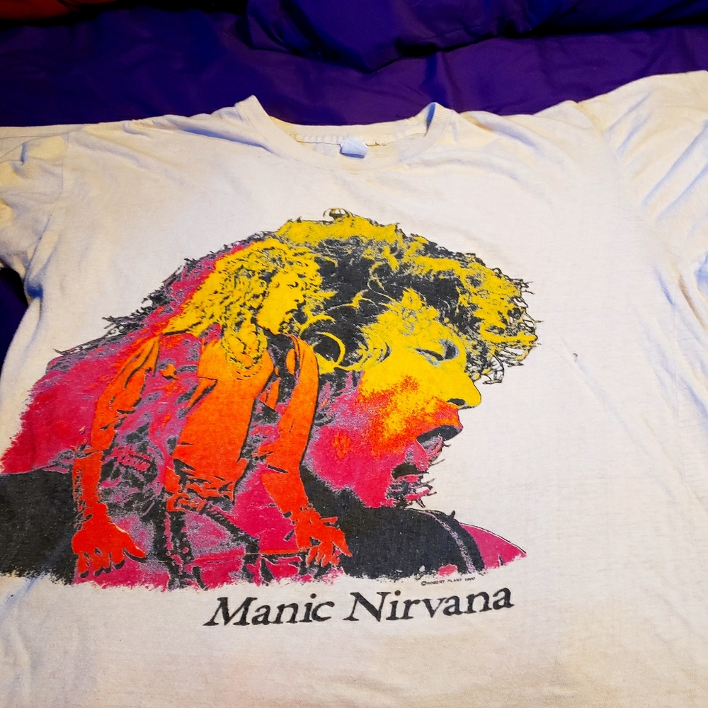Vintage Rare Robert Plant Manic Nirvana Tour Shirt
